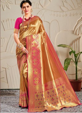 Stylish Saree Banarasi Silk In Pink Color