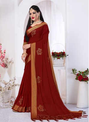 Stylish Satin Silk Party Trendy Saree