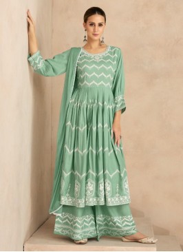 Stylish Thread Rayon Palazzo Salwar Kameez