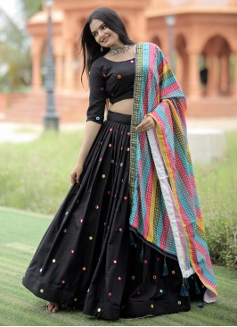 Suave Black Readymade Lehenga Choli