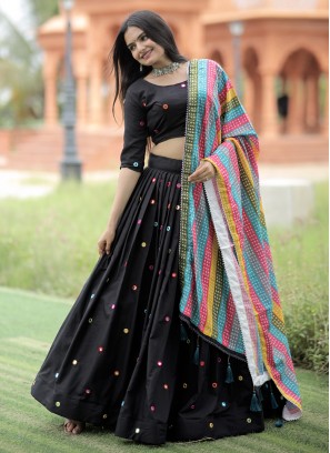 Suave Black Readymade Lehenga Choli