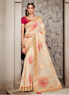 Suave Cotton Border Cream Classic Saree