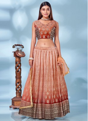 Suave Foil Print Chinon Lehenga Choli