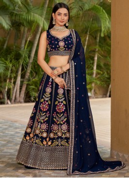 Suave Navy Blue Lehenga Choli