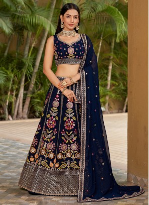 Suave Navy Blue Lehenga Choli