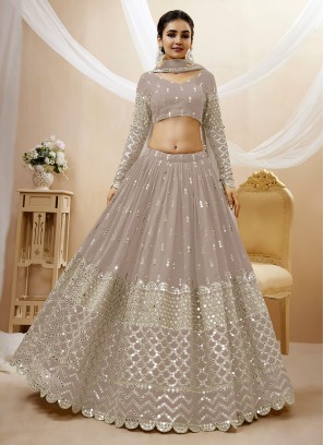 Suave Sequins Beige Designer Lehenga Choli