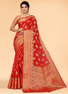 Suave Woven Organza Contemporary Saree