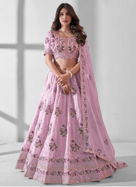 Subtle Embroidered Pink Trendy Lehenga Choli