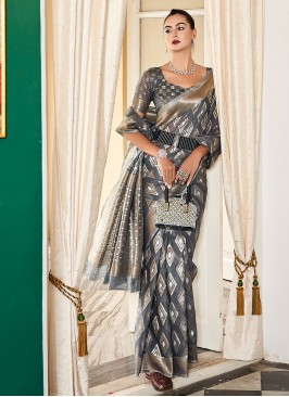 Subtle Grey Classic Saree