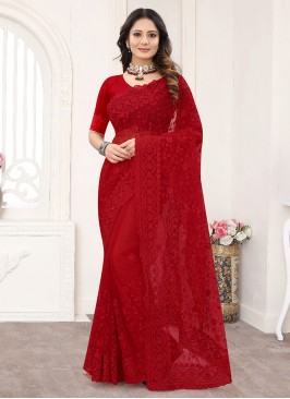 Subtle Red Trendy Saree