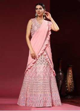 Sumptuous Georgette Embroidered Readymade Lehenga 