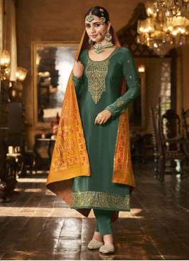 Sumptuous Green Ceremonial Salwar Suit