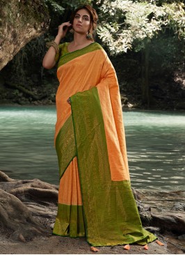 Sumptuous Kanjivaram Silk Zari Contemporary Saree