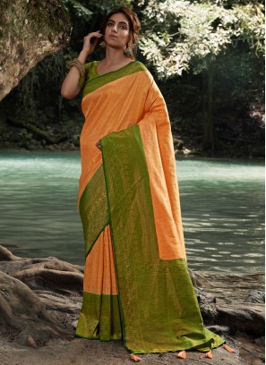 Sumptuous Kanjivaram Silk Zari Contemporary Saree