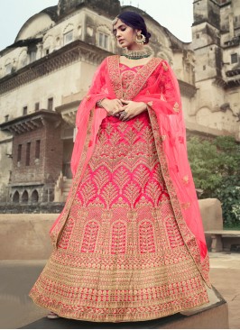 Sumptuous Satin Resham Lehenga Choli