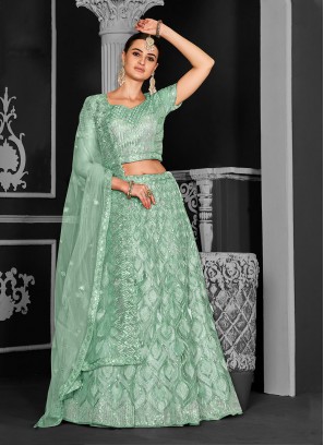 Sunshine Contemporary Green A Line Lehenga Choli