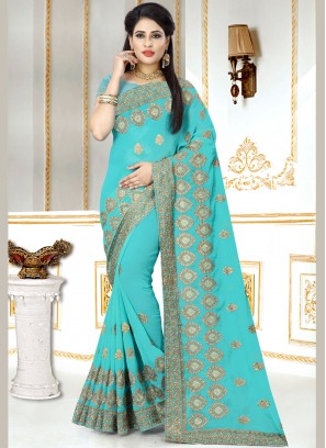 Superb Blue Zari Classic Designer Saree