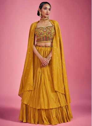 Superb Thread Wedding Long Choli Lehenga