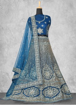 Superlative Blue Cord Lehenga Choli