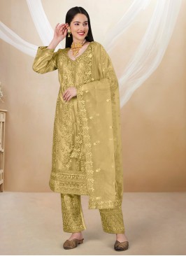 Superlative Green Embroidered Trendy Salwar Kameez