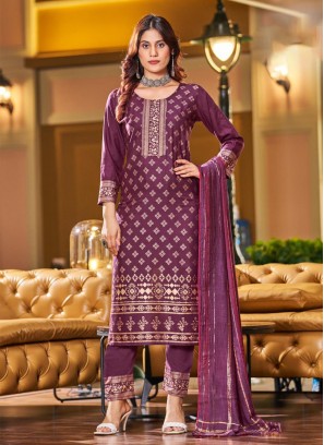 Surpassing Foil Print Designer Salwar Kameez