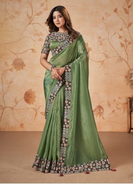 Surpassing Green Trendy Saree