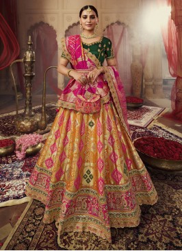 Surpassing Multi Colour Banarasi Silk Lehenga Choli