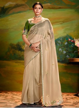 Swanky Fancy Fabric Embroidered Designer Saree