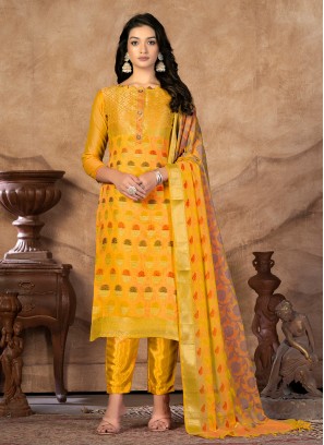 Swanky Mustard Woven Pant Style Suit