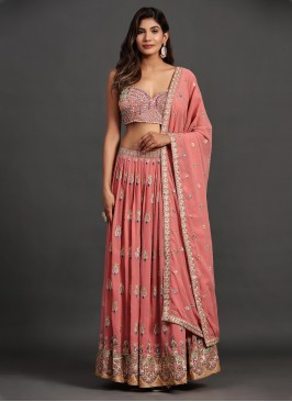 Swanky Peach Thread Readymade Lehenga Choli