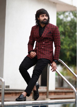 Symmetric Maroon Blazer