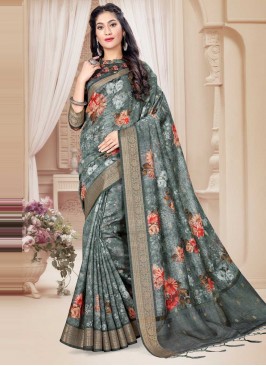 Tantalizing Art Silk Grey Classic Saree