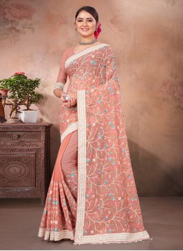 Tantalizing Embroidered Ceremonial Trendy Saree