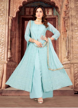 Tantalizing Embroidered Georgette Readymade Salwar Kameez