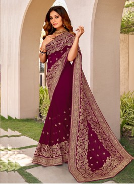 Tantalizing Georgette Engagement Designer Saree