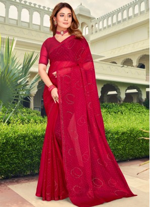 Tantalizing Silk Rani Contemporary Saree