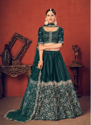 Teal Color Art Silk Lehenga Choli