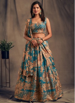 Teal Color Lehenga Choli