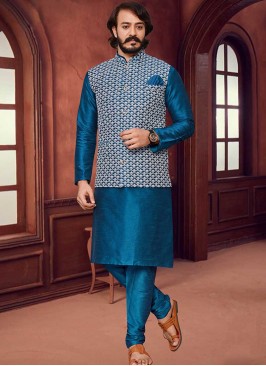 Teal Color Mens Wear Kurta