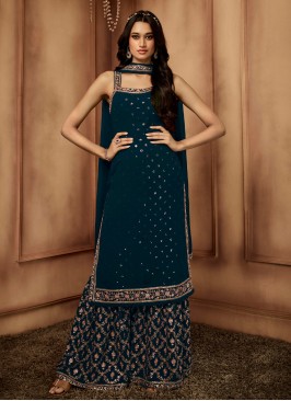 Teal Color Salwar Kameez