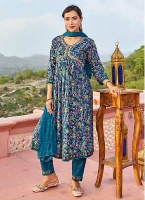 Teal Color Salwar Kameez