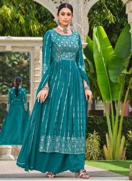 Teal Color Salwar Kameez