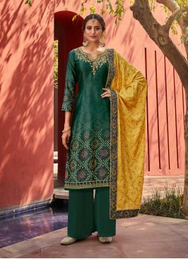 Teal Color Satin New Design Salwar Suit