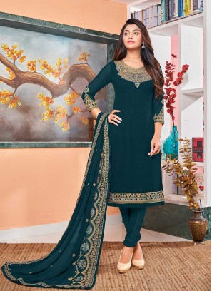 Teal Green Color Georgette Salwar Suit