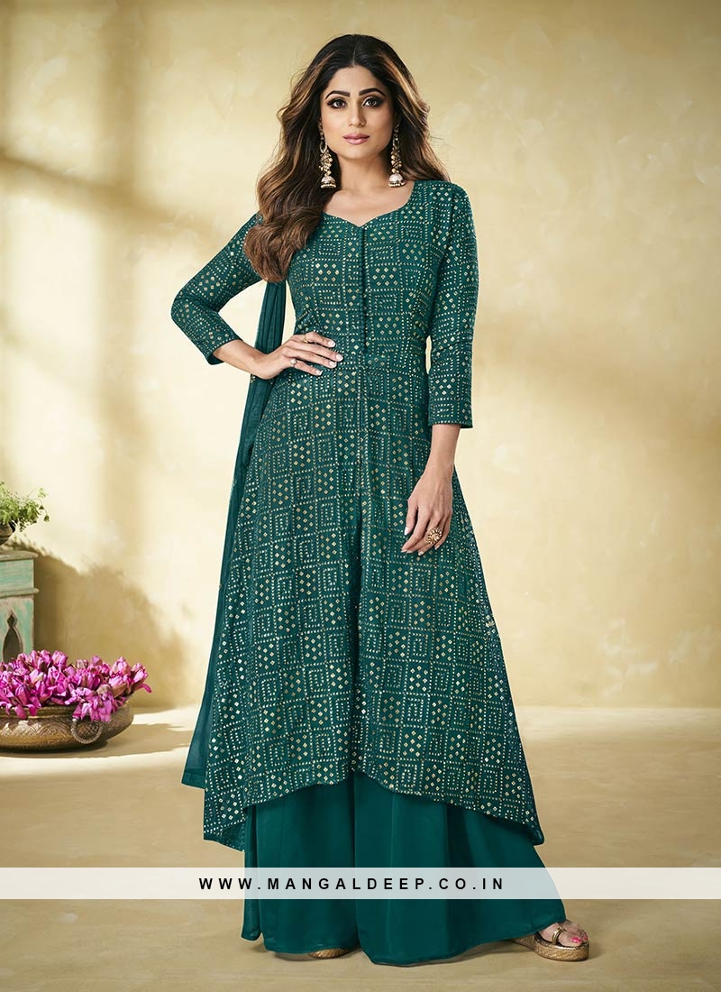 Teal green color best sale dress