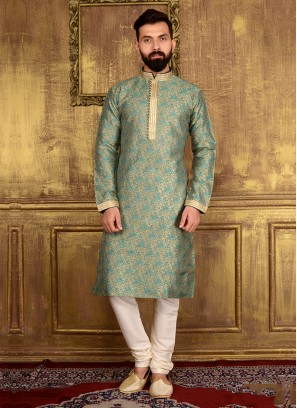 Teal Kurta Pajama For Wedding