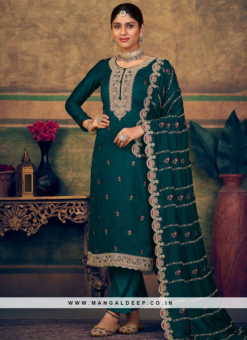 Chanderi Silk Salwar Suit Dress Material