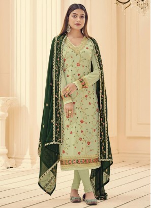 Tempting Embroidered Green Trendy Salwar Kameez 