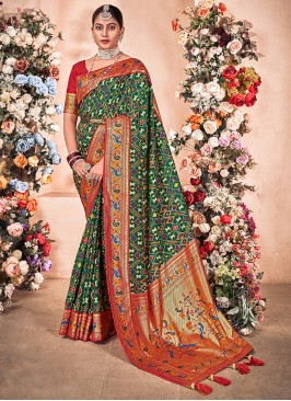 Tempting Green Ceremonial Classic Saree