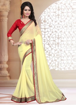 Tempting Lace Faux Georgette Classic Saree